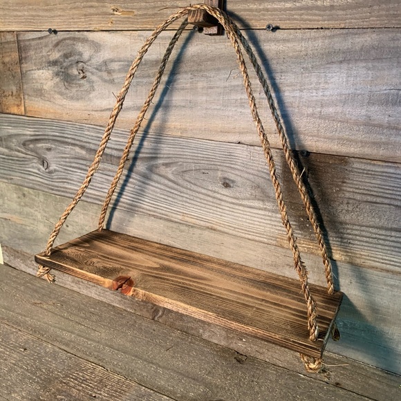 Rustic Wood Hanging Shelf - Picture 3 of 3